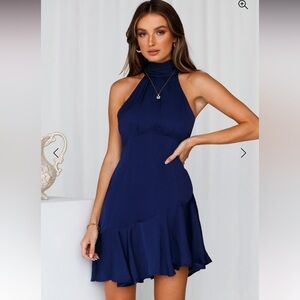 Hello Molly Looking Cute Dress Navy Small